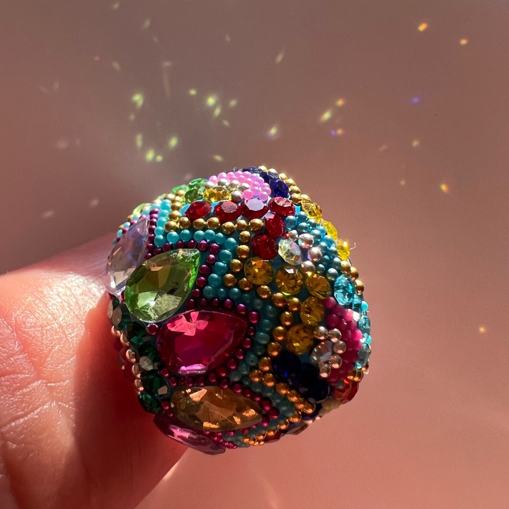 Vibrant Multicolor Gemstone Ring - image 1